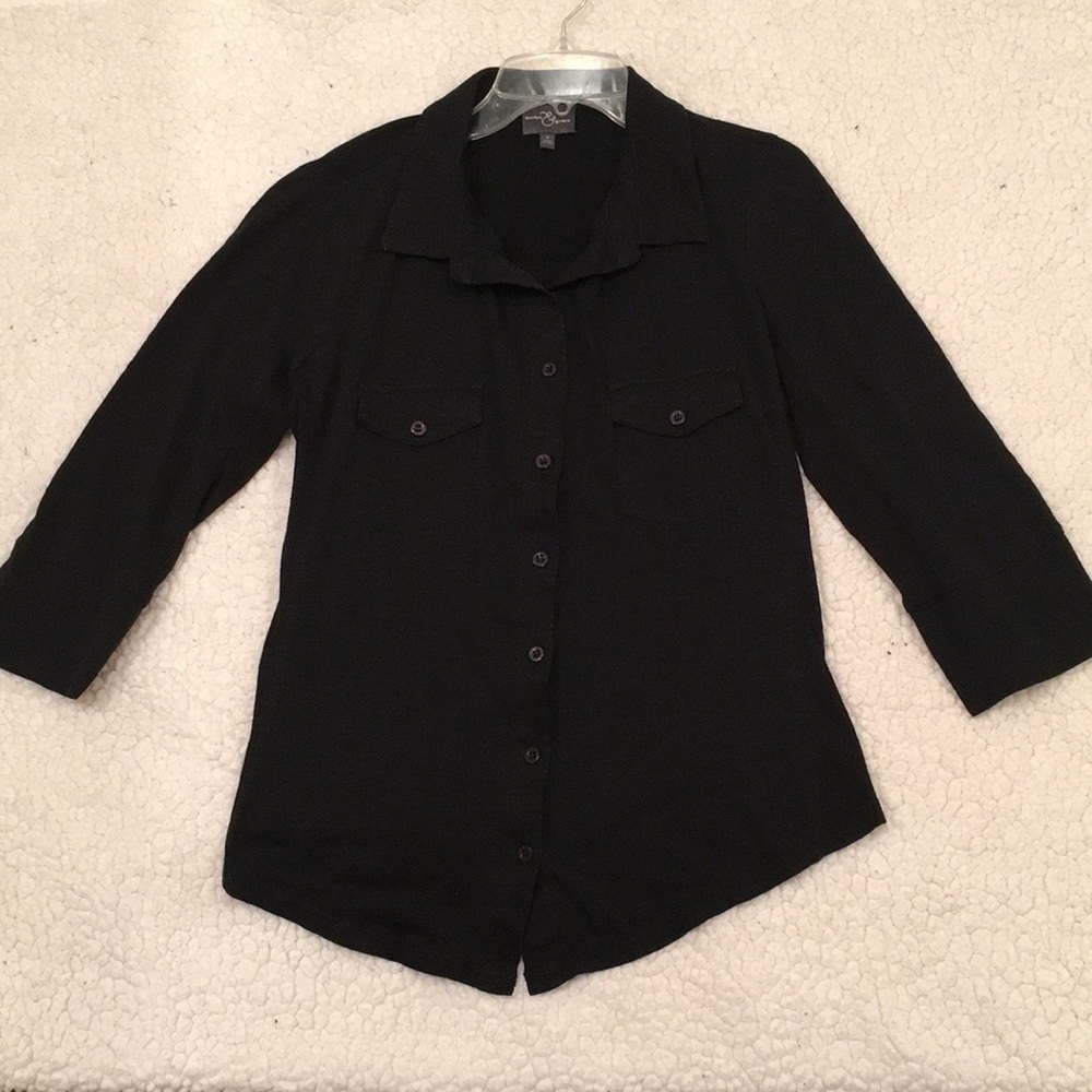 Market & Spruce Black Button Down Shirt
